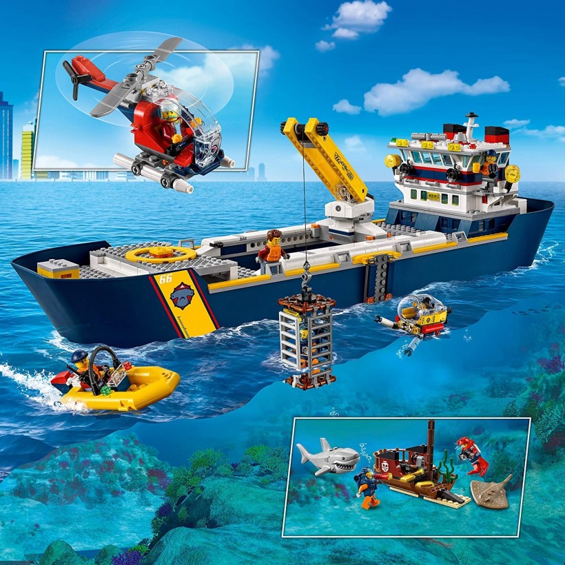 LEGO City Oceans Base Per Esplorazioni Oceaniche, Con Sottomarino